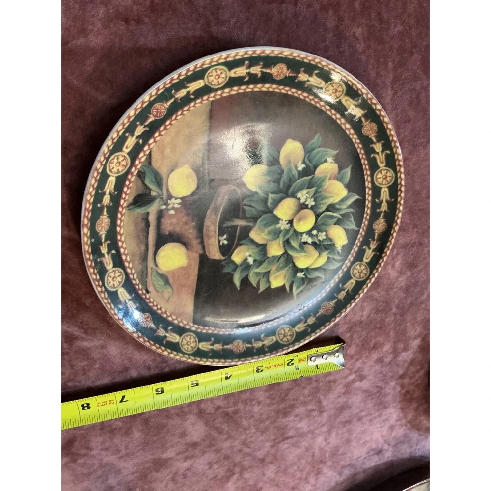 Formalities by Baum Bros Mediterranean Collection Lemons Decorative Plate 7.5in